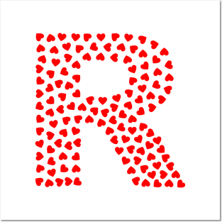 Letter R Heart Shape Initial Posters and Art